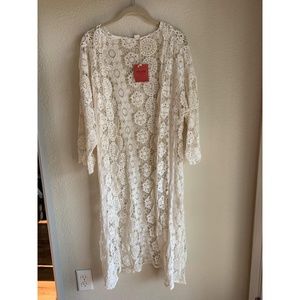 Mossimo Ivory Lace Duster Boho Sweater Shrug NWT